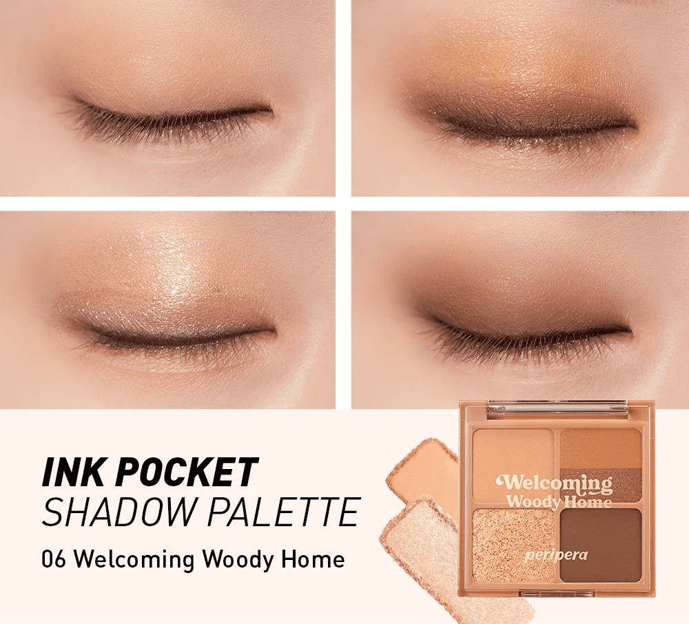 PERIPERA Ink Pocket Shadow Palette #6 Welcoming Woody Home.